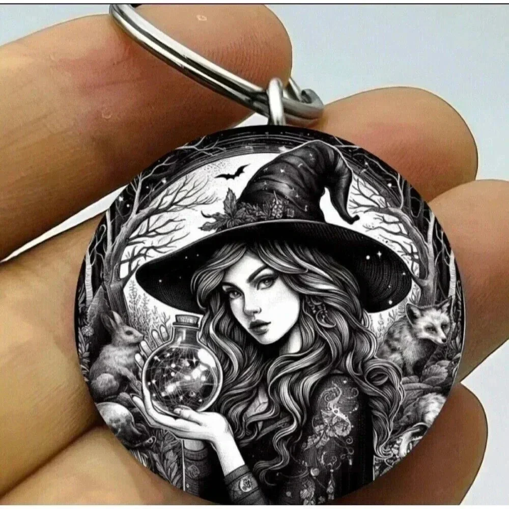 Wizard Super Power Woman Hot Magic Cute Art Keychain